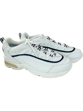 OLYMPIAN Men's Size 10 White and Navy Court Athletic Shoes # 75730 - NEW